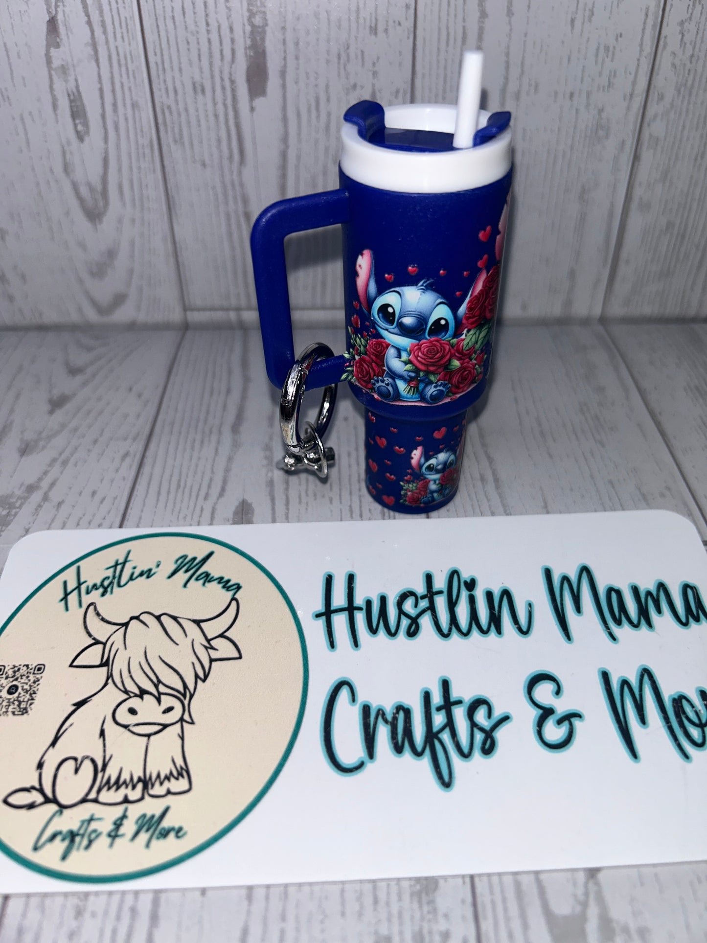 Blue Alien Mini Tumbler Keychain