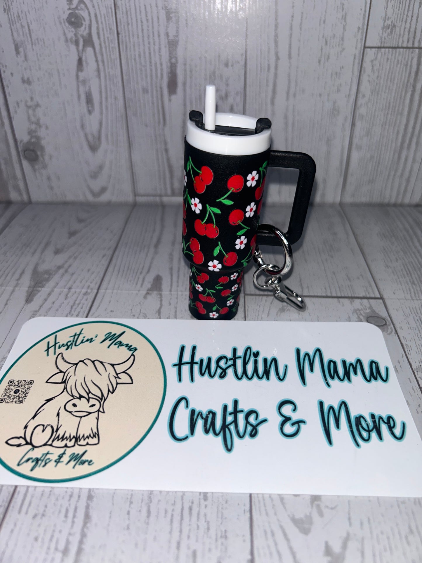 Cherries Mini Tumbler Keychain
