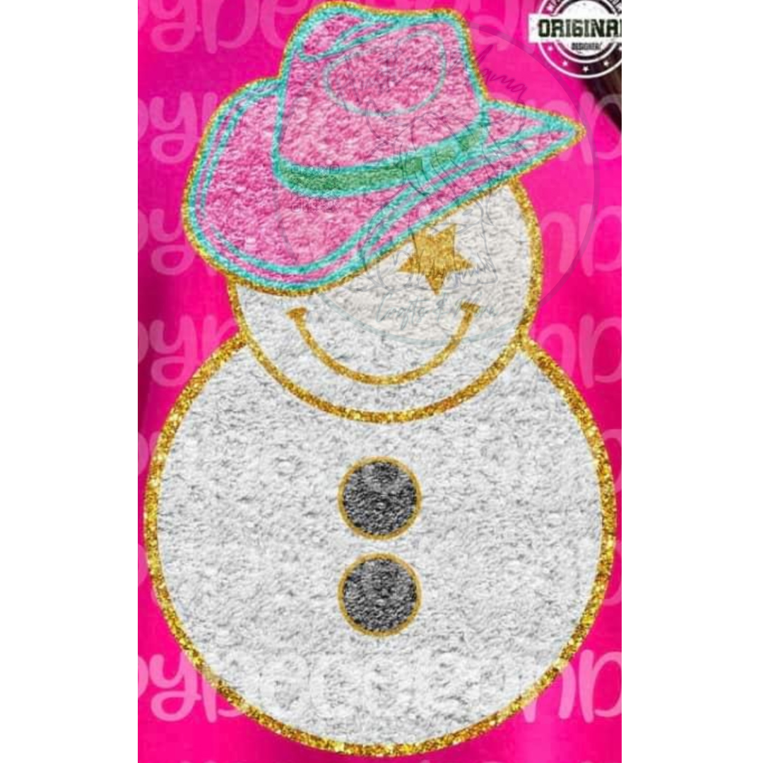 Cowboy Hat Snowman FULL COLOR ScreenPrint