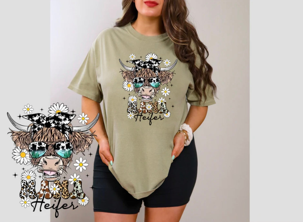 Mama Heifer Cowhide FULL COLOR Screen Print (Adult)