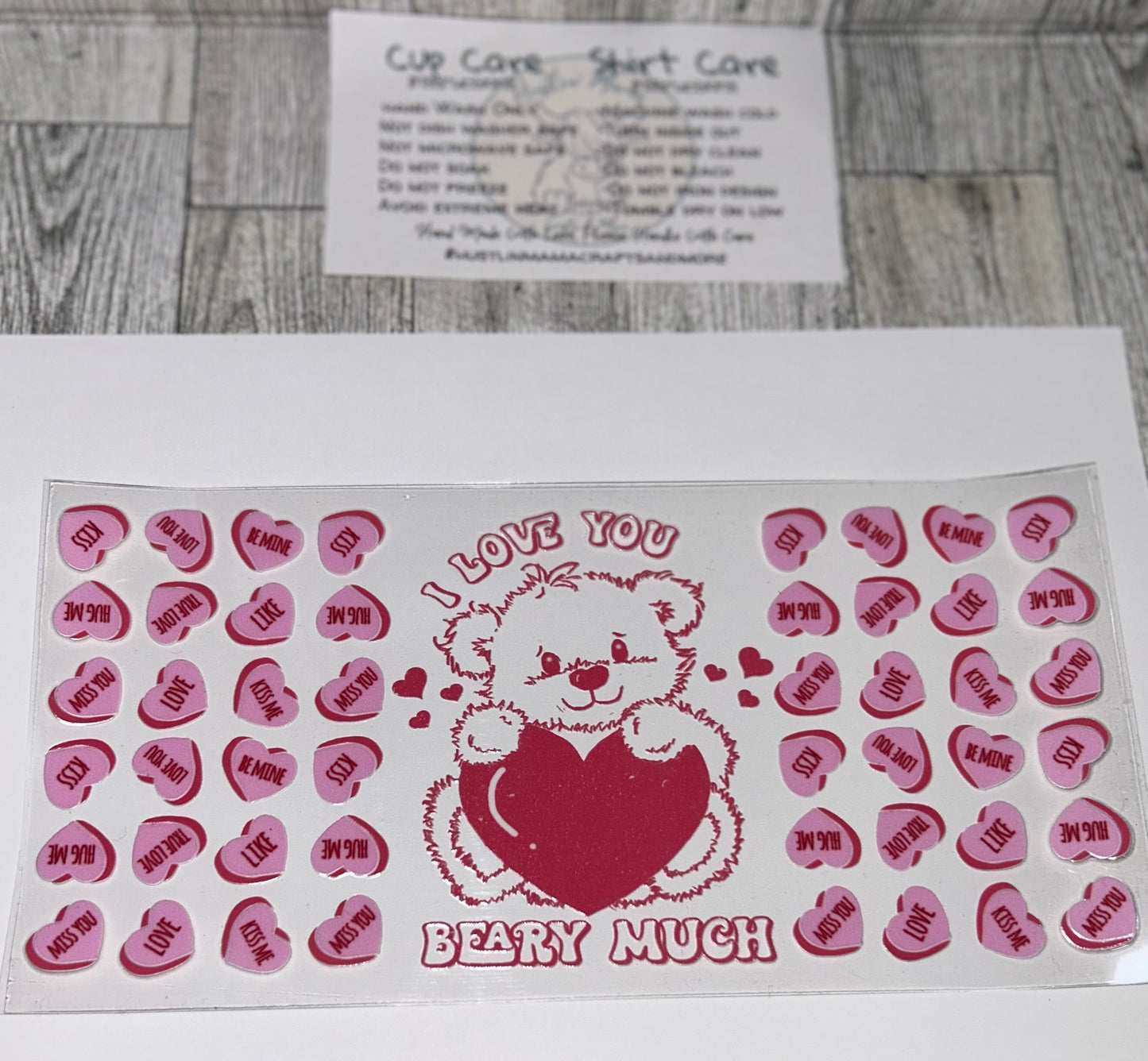 Beary Much Valentine #V1 UVDTF