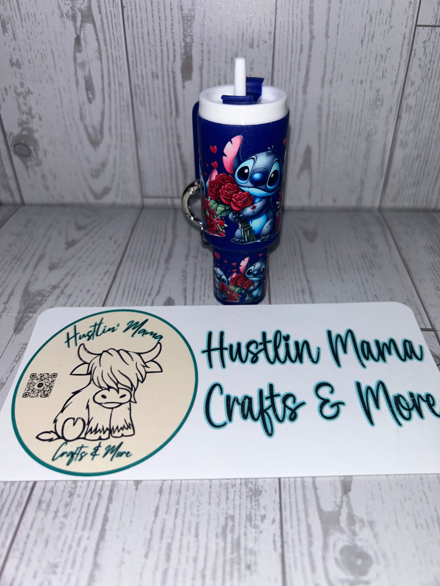 Blue Alien Mini Tumbler Keychain