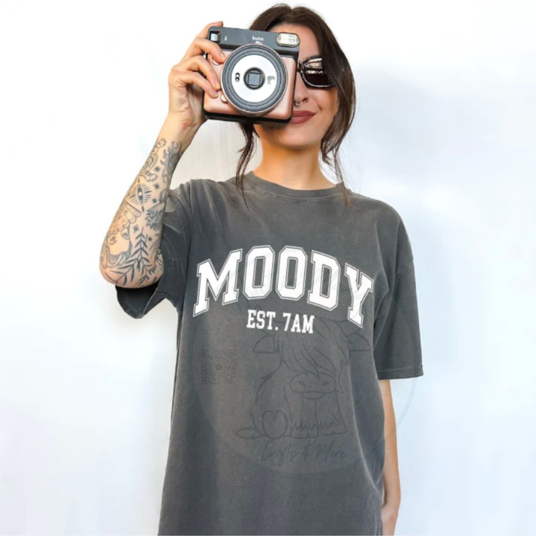 Moody Est.7AM Single Color Screen Print (Adults)