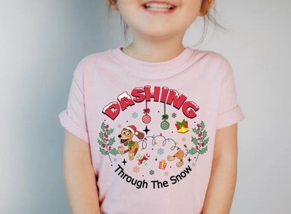 Dashing Through The Snow FULL COLOR Screen Print (kids)