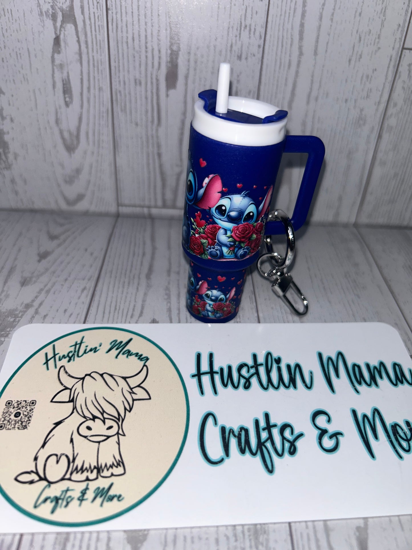 Blue Alien Mini Tumbler Keychain