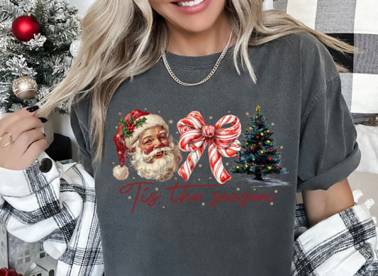 It’s The Season Candy Cane Bow FULL COLOR Screen Print (adults)