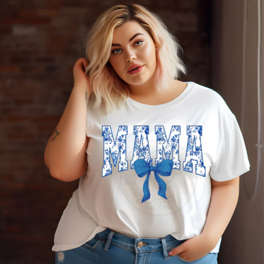 Mama Vintage Royal Blue FULL COLOR ScreenPrint