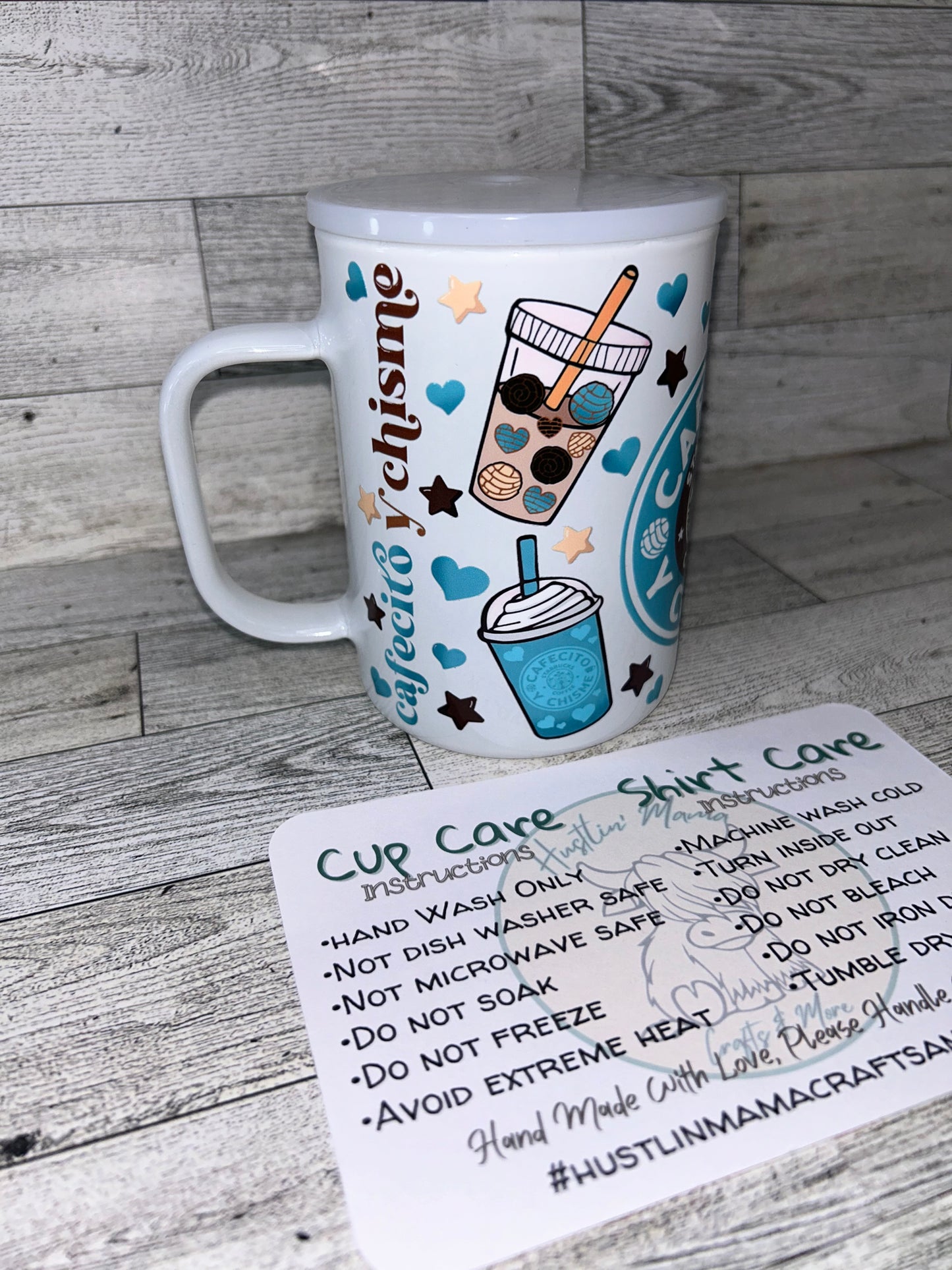 Teal and brown starbiees White Mug