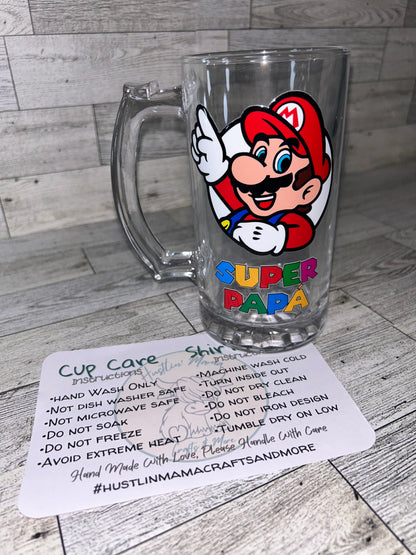 Súper Papá Clear Beer Mug