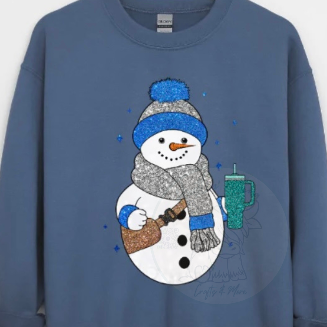 Blue Boojee Snowman FULL COLOR Screen Print (Adults)