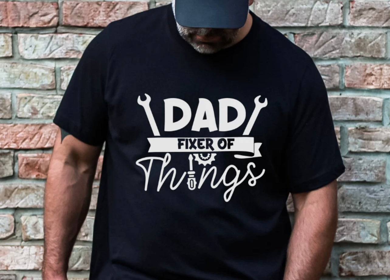 Dad Fixer of Things Single Color Screen Print (Adults)