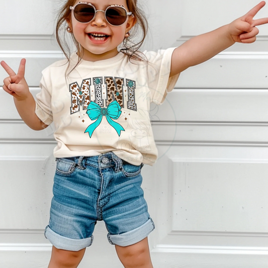Mini Turquoise Bow (kids)