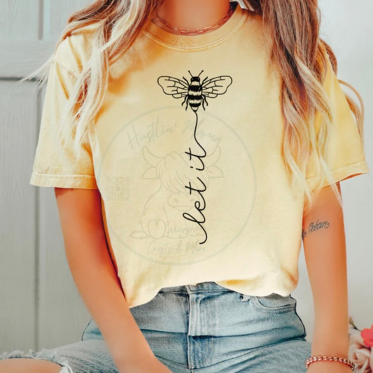 Let It Bee Single Color Screen Print (Adults)