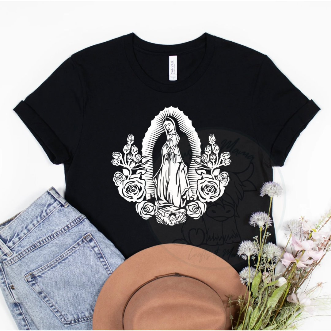 Virgen Maria Roses White