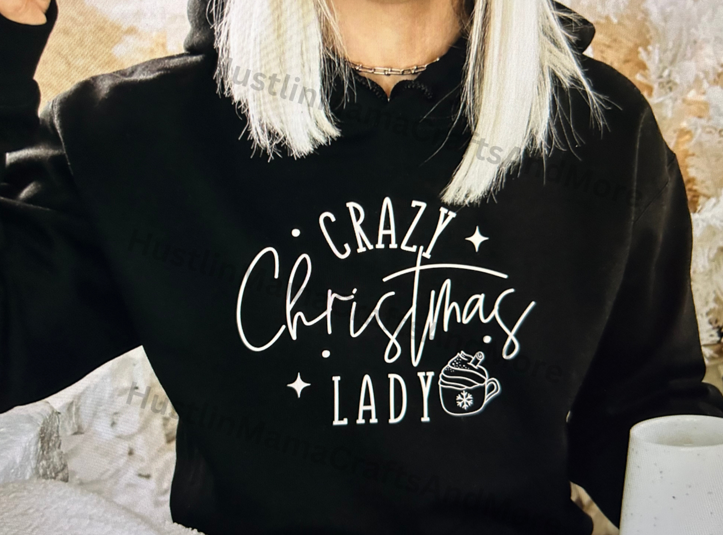 Crazy Christmas Lady (white)