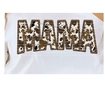 MAMA Cowhide (faux embroidery effect)