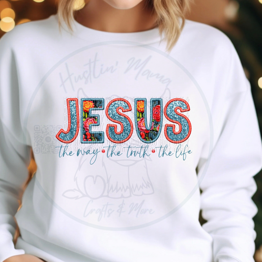Jesus The way The truth The Life (faux)